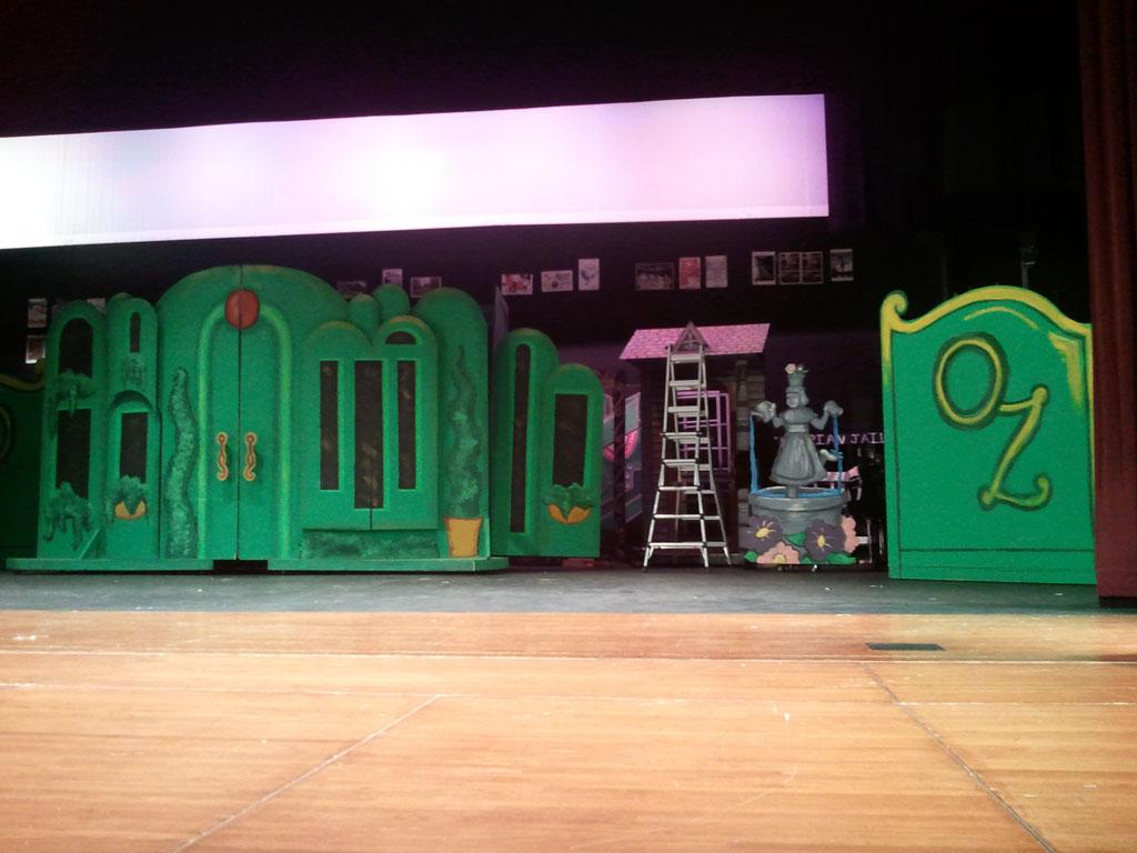 The set for The Wizard of Oz has already been constructed for the performances on Feb. 8 and 9.