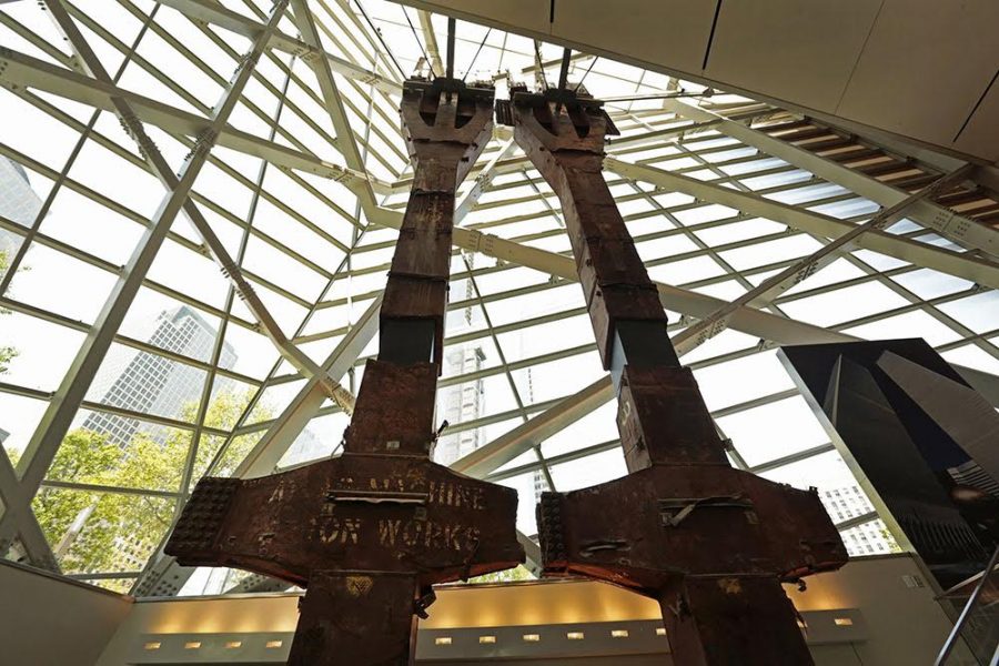 Two steel beams from the World Trade Center towers that were salvaged in the wreckage of Ground Zero.