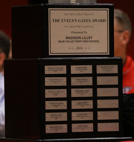 The Evelyn Gates trophy with Madison Lilley's name engraved.