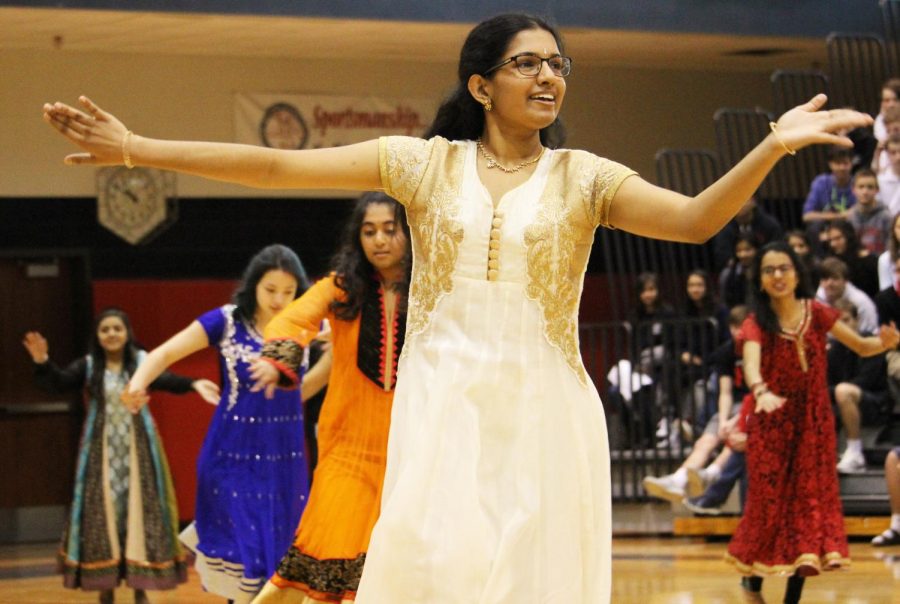 Senior Neeharika Kothapalli shows her dancing skills at the Diversity Assembly on Jan. 29.
