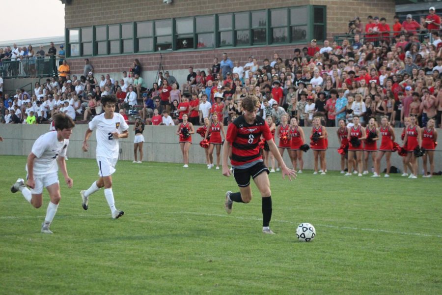 Senior, Blake Barrick sets up for an attempt to score