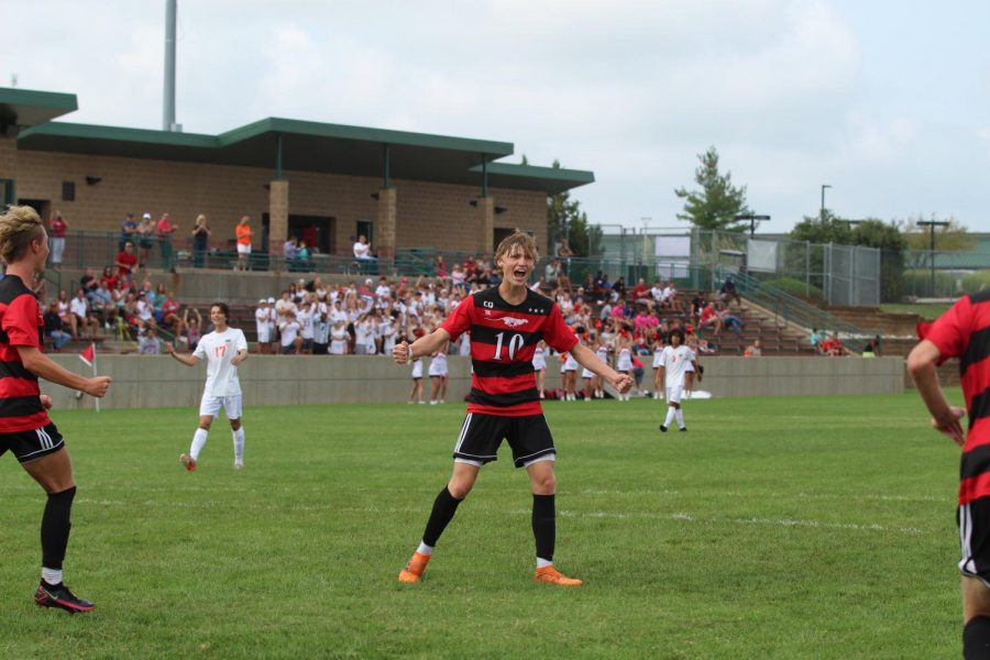Cooper Forcellini gets excited after his goal against SMNW