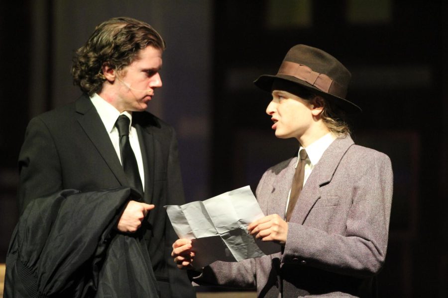 Will Prehn and Emma Burmasters characters look at documents in Inherit the Wind.