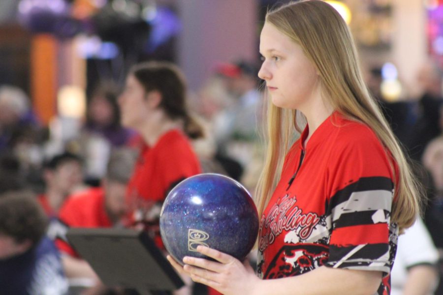 Junior Regan Linnebach composes herself before her turn in a bowling tournament!