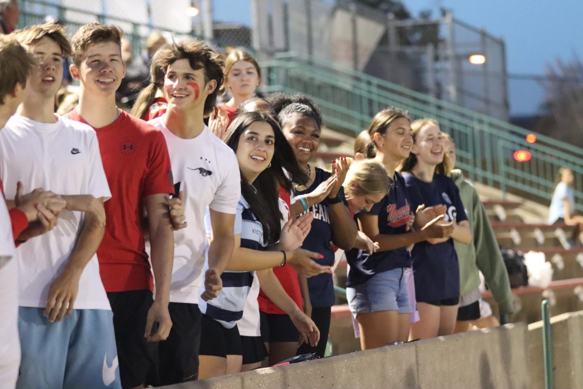 The student section cheers on the boys soccer as the beat BVN. 