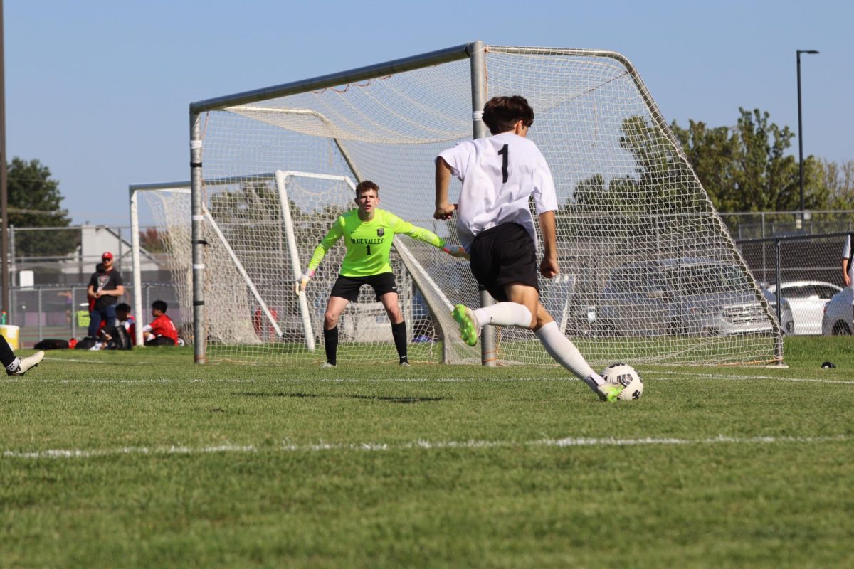 Freshman Jackson Gagel attempts to score an impressive point from a difficult angle.