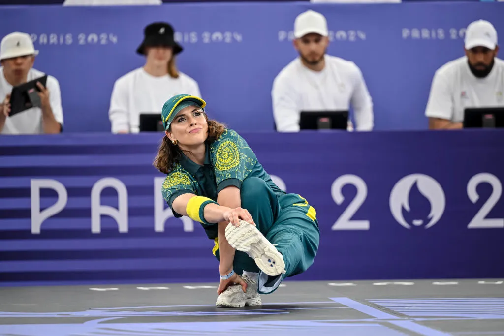 Rachael Gunn dances at the 2024 Paris Olympics
 Credit: DeFodi Images via Getty Images
Copyright: 2024 DeFodi Images